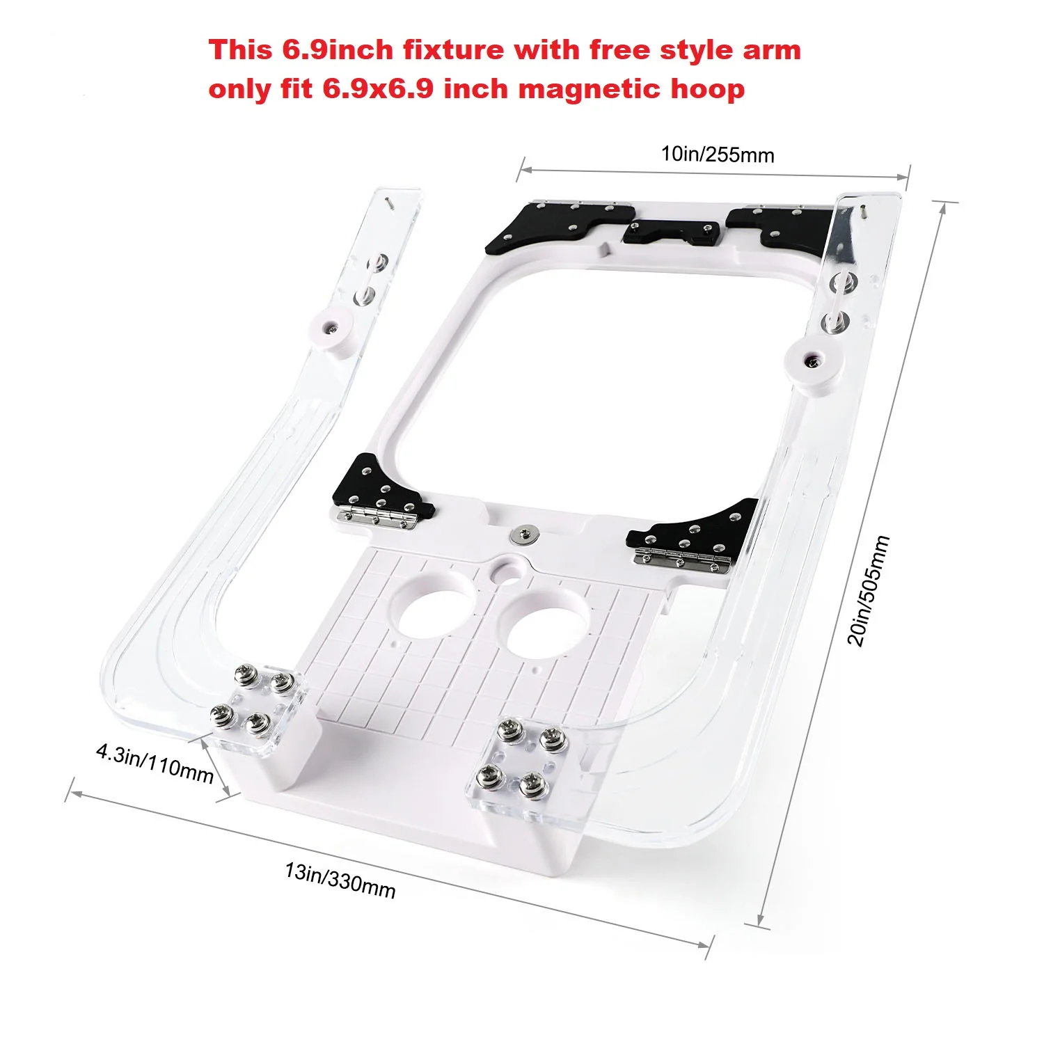 Fixture with Free Style Arm Part only for 5.1 inch or 6.9 inch magnetic hoop for Alfa Commercial Embroidery Machines - Image 2