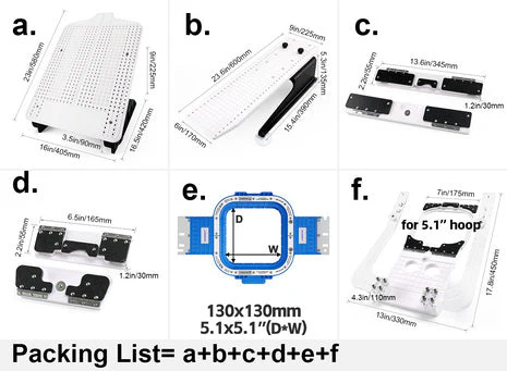 Hooping Station Kit with 5.1″x5.1″ Magnetic Hoop for Baby Lock Alliance Capella Array Intrepid Endurance Valiant Venture Enterprise Intrepid Embroidery Machines - Image 6