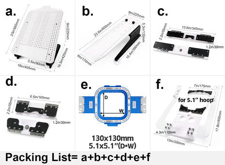 Hooping Station Kit with 5.1″x5.1″ Magnetic Hoop for MEXA Commercial Embroidery Machines - Image 7