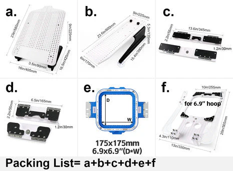 Hooping Station Kit with 6.9″x6.9″ Magnetic Hoop for BAI The MIRROR | The VISION | The VISION 2 HEADS | KESI 1504 | KESI 1506 | KESI 1508 Embroidery Machines - Image 7