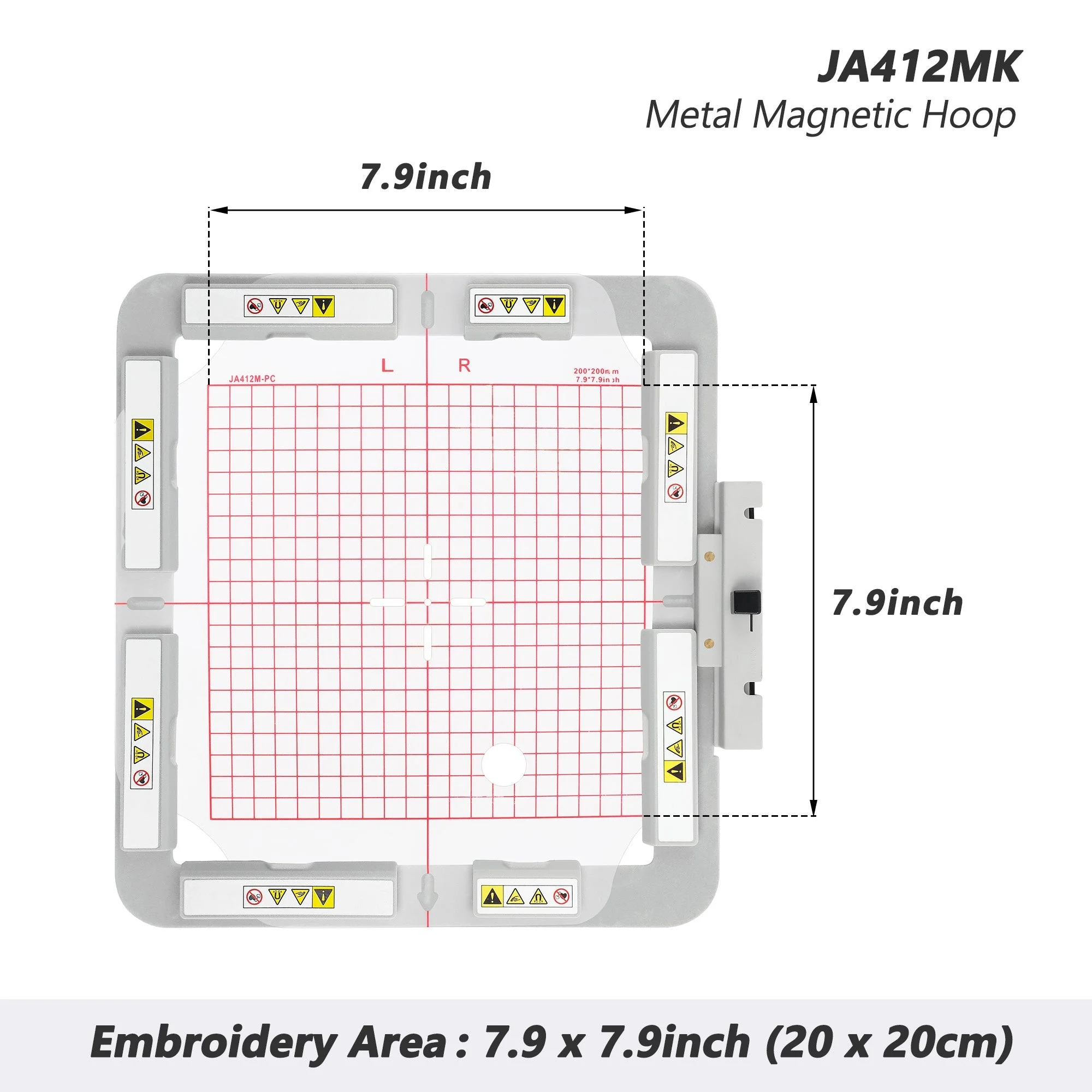 JA41-2345MK Metal Magnetic Embroidery Hoop (Long-bar Magnets) for Elna Expressive 830 830L Embroidery Machine - Image 2