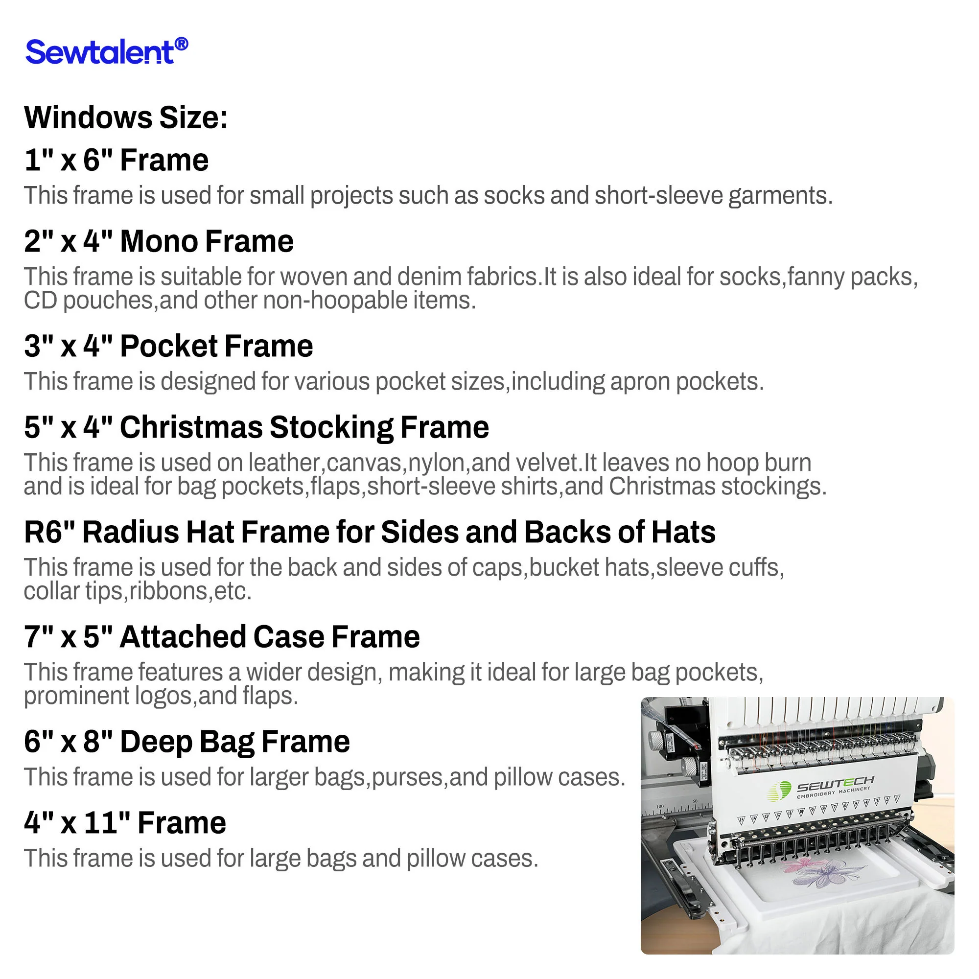 Sewtalent 8in1 Magnetic Fast Frame kit magnetic Hoops for Ultrastitch Commercial Embroidery Machine - Image 5