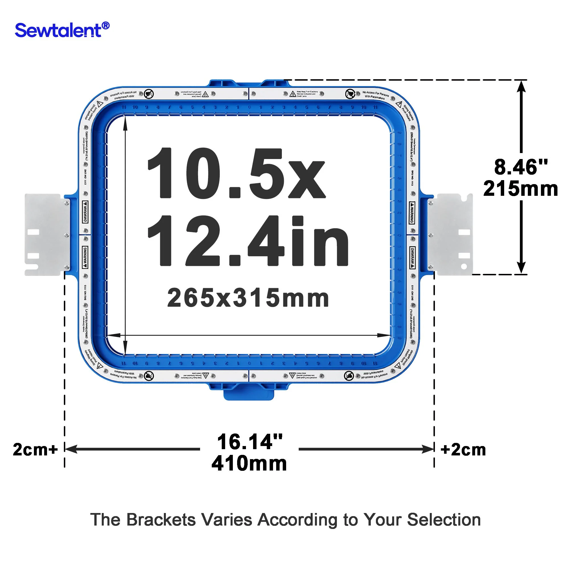 Sewtalent Magnetic Hoop 10.5"x12.4" | 265x315mm for SOWI Commercial Embroidery Machines - Image 2