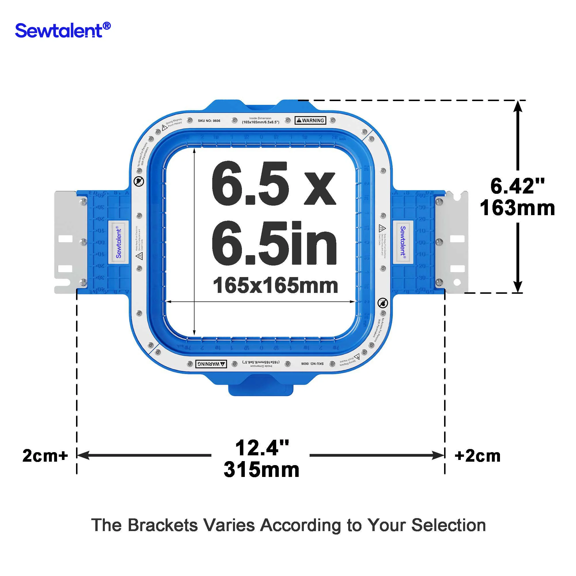 Sewtalent Magnetic Hoop 6.5" | 165x165mm for BAI The MIRROR | The VISION | The VISION 2 HEADS | KESI 1504 | KESI 1506 | KESI 1508 Embroidery Machines - Image 2