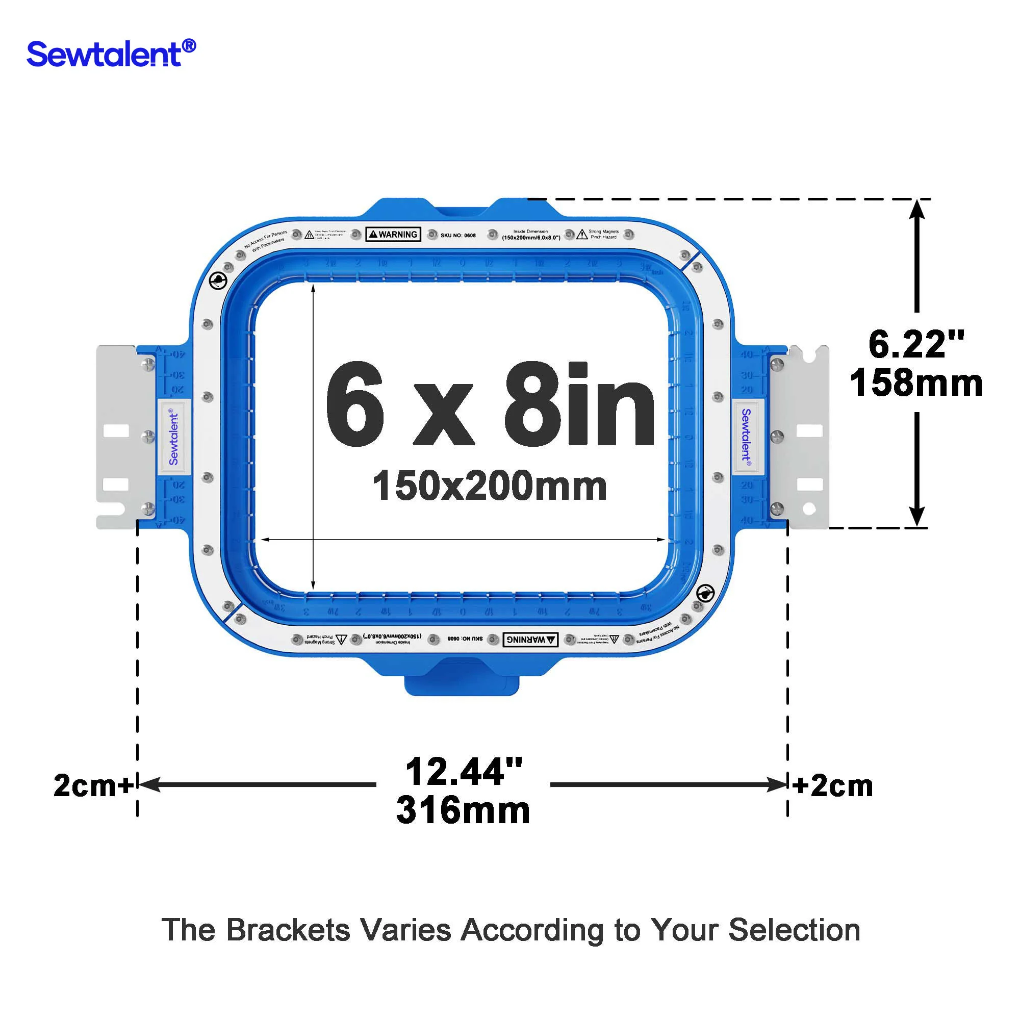 Sewtalent Magnetic Hoop 6"x 8" | 150x200mm for BAI The MIRROR | The VISION | The VISION 2 HEADS | KESI 1504 | KESI 1506 | KESI 1508 Embroidery Machines - Image 6