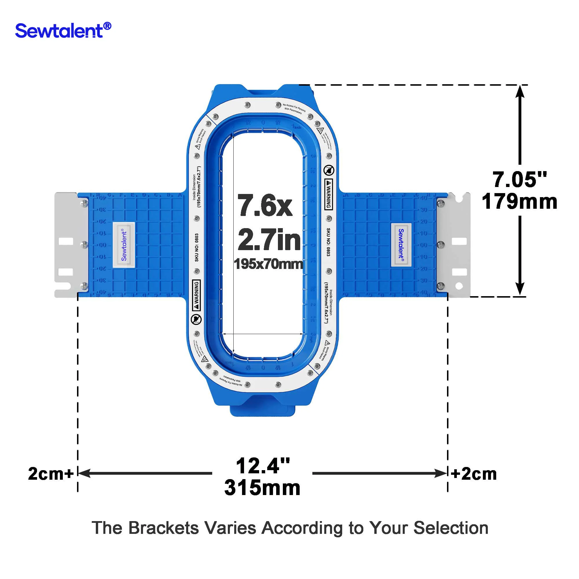 Sewtalent Magnetic Hoop 7.6×2.7 inch | 195×70 mm for Avance 1201C/1501C/1502/1504/1506C Embroidery Machines - Image 3