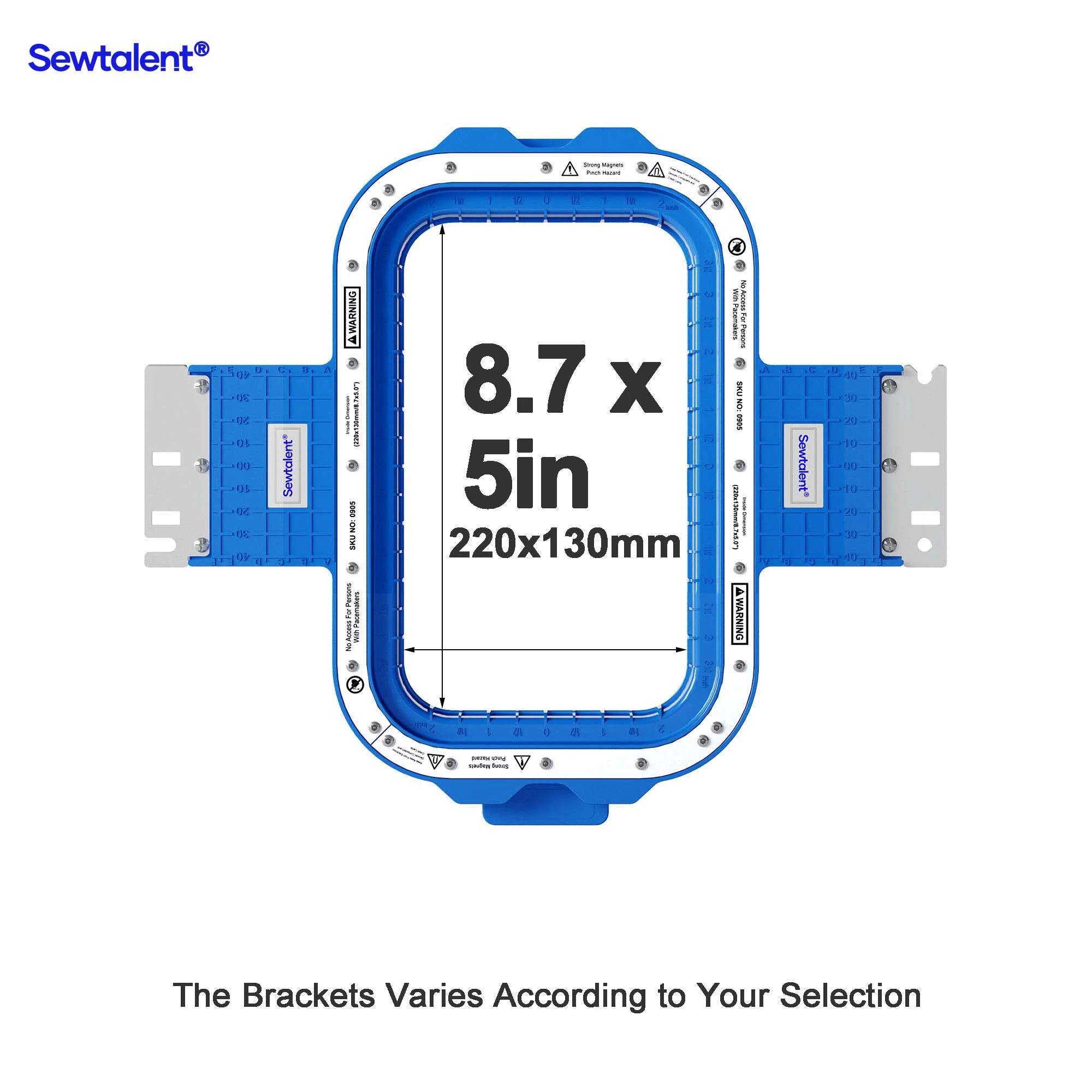 Sewtalent Magnetic Hoop 8.7″x5″ | 220x130mm for Toyota EXPERT AD830 / AD850 ESP / AD851 ESP / AD860 / ESP9000 / ESP 9100NET Embroidery Machines